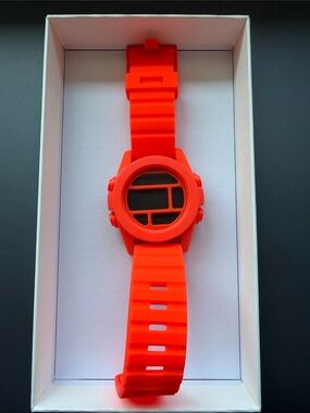 Nixon Neon Red Digital Silicone Sport Watch Never Worn
